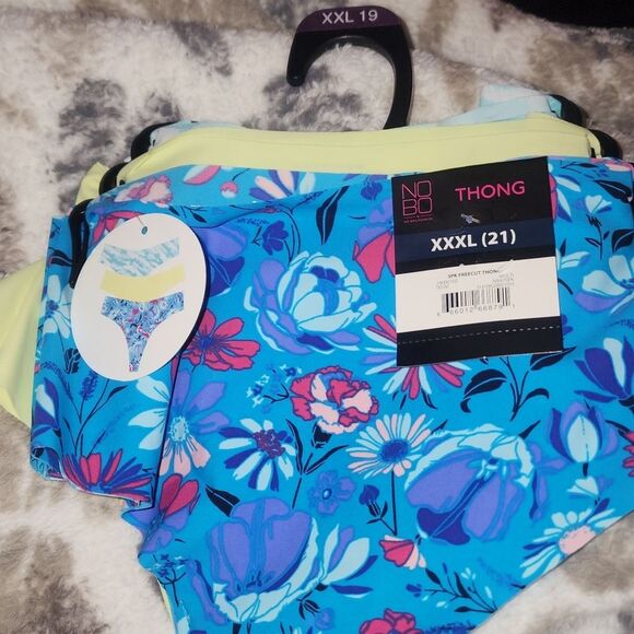 NWT No Boundaries Junior's No Show Thong Panty 3-pack Size blue XL - Picture 5 of 6